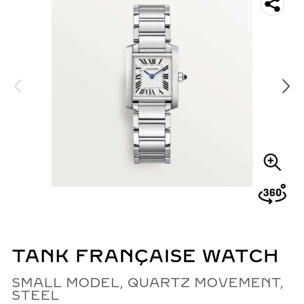 Authentic Cartier tank francaise stainless small